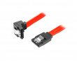 SATA 3 abgewinkelt (6GB/S) 50cm Metallclips  - Rot