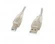 USB-A > USB-B 2.0 Kabel Transparent (1.8 Meter)