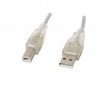 USB-A > USB-B 2.0 Kabel Transparent (5 Meter)