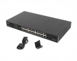 Netzwerkswitches 24-ports 100MB POE+/2X COMBO RACK 19” (1000 Mbps, Max 360W)
