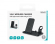 2-in-1 Wireless Charger, 10W, USB-C, Qi - Schwarz