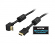 Abgewinkelt HDMI Kabel High Speed with Ethernet, 4K, Ultra HD in 60Hz - Schwarz - 0.5m