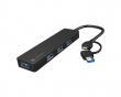 USB-C 3.0 Hub Mayfly Schwarz + USB-A Adapter