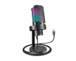 AMPLIGAME A8 Plus RGB USB Gaming Mikrofon mit 4 Richtcharakteristiken (PC/PS4/PS5) - Schwarz