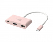 USB-C zu HDMI 4K und USB Typ-A mit 90 W Power Delivery - Rosa