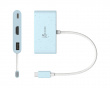 USB-C zu HDMI 4K und USB Typ-A mit 90 W Power Delivery - Blau