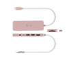 USB-C-Multi-Port-Hub mit 60W Stromversorgung - Rosa