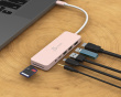 USB-C-Multi-Port-Hub mit 60W Stromversorgung - Rosa