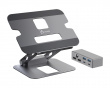 Verstellbarer Laptopständer aus Aluminium mit Dual HDMI 4K USB-C Mini Dockingstation