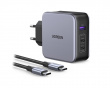 Nexode 140W USB-C PD GaN - 3-Port Ladegerät + USB-C Kabel 1.5m - Schwarz