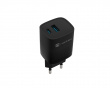 Ribera GaN USB-Ladegerät USB-A & USB-C - 30W - Schwarz