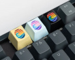 Colorful Great Wave Zinc Alloy Artisan Keycap - Schwarz