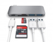 3-in-1 USB-C Pass Through USB Hub - Raumgrau