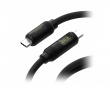 USB-C 4.0 LED-Anzeige 8K 240W Kabel – 1M – Schwarz
