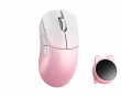 Huan Stainless Magnesium Alloy Kabellose Gaming-Maus - Weiß/Rosa