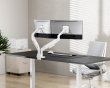 Monitorarm mit Gasfeder und USB‑A- & USB‑C‑Anschlüssen – 2 Monitore – Weiß