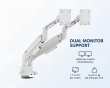 Space-Efficient Monitorarm mit Gasfeder und USB Anschlüssen – 2 Monitore – Weiß