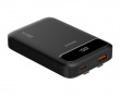 10.000 mAh Powerbank, duale USB-C-Kabel - Schwarz