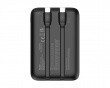 10.000 mAh Powerbank, duale USB-C-Kabel - Schwarz