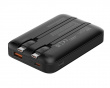 10.000 mAh Powerbank, duale USB-C-Kabel - Schwarz