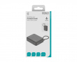 10 000 mAh Powerbank, integriertes Stoffkabel - Schwarz