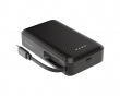 10 000 mAh Powerbank, ausziehbares Kabel 90 cm - Schwarz