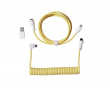 Coiled Aviator Kabel Angled 8K - Gelb