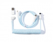 Coiled Aviator Kabel Angled 8K - Hellblau