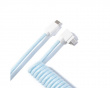 Coiled Aviator Kabel Angled 8K - Hellblau